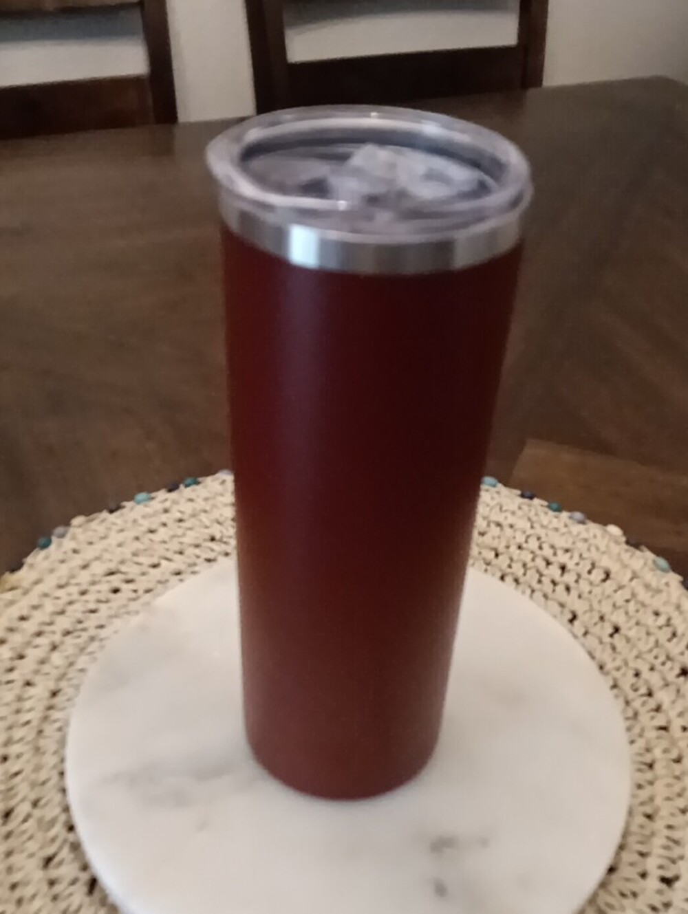 Engraved By Bluemoon Designs Red Insulated Skinny Tumbler W/  Lid. Hot & Cold. - Picture 7 of 7